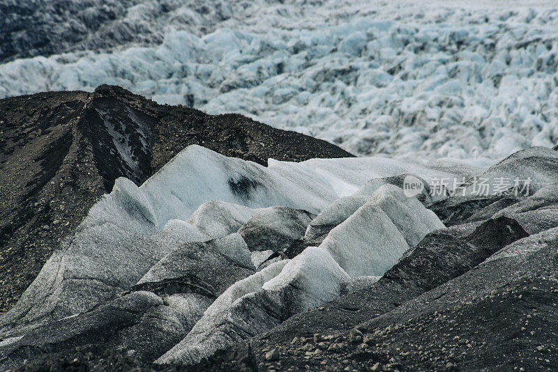 冰川冰，Fjallsjökull, Asturland，冰岛，欧洲